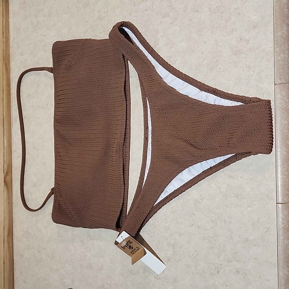 Victoria Secret Pink Bikini Size Medium NWT Brown